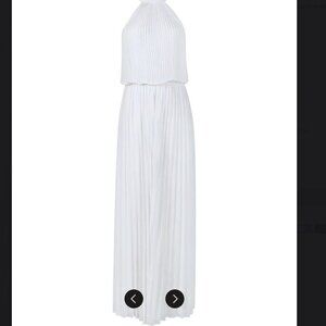 NWT **WHITE*** Meghan LA Chiffon Jumpsuit Destination Wedding, Bridal, Ball S